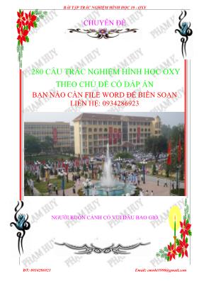 280 câu trắc nghiệm hình hoc oxy